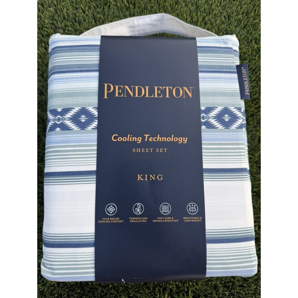 PENDLETON COOLING TECHNOLOGY ABIQUIU SKY BLUE KING 4pc SHEET Set NEW!!!